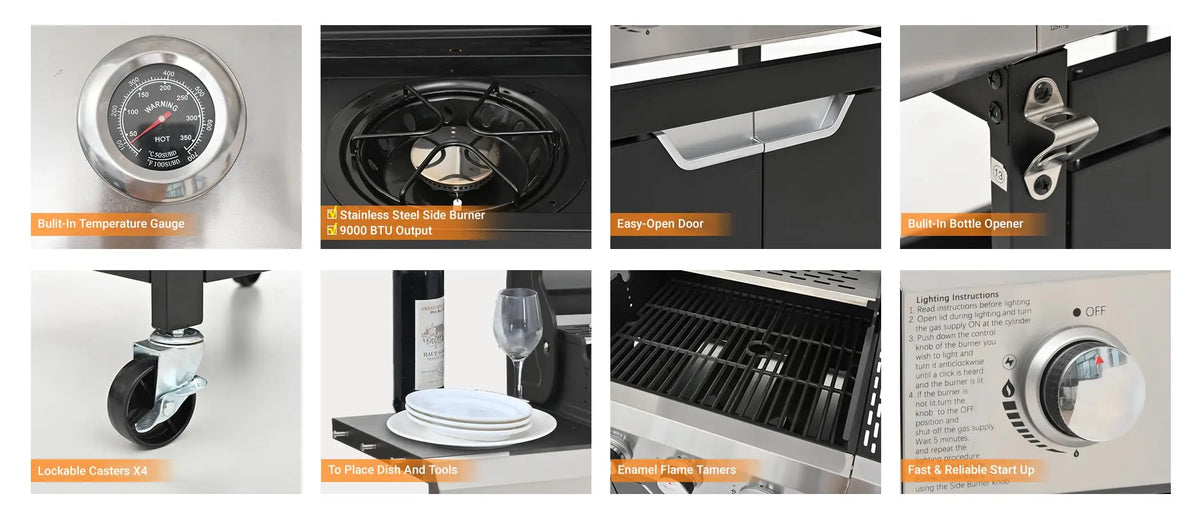 Propane Gas Grill With Sear Burner And Side Burner