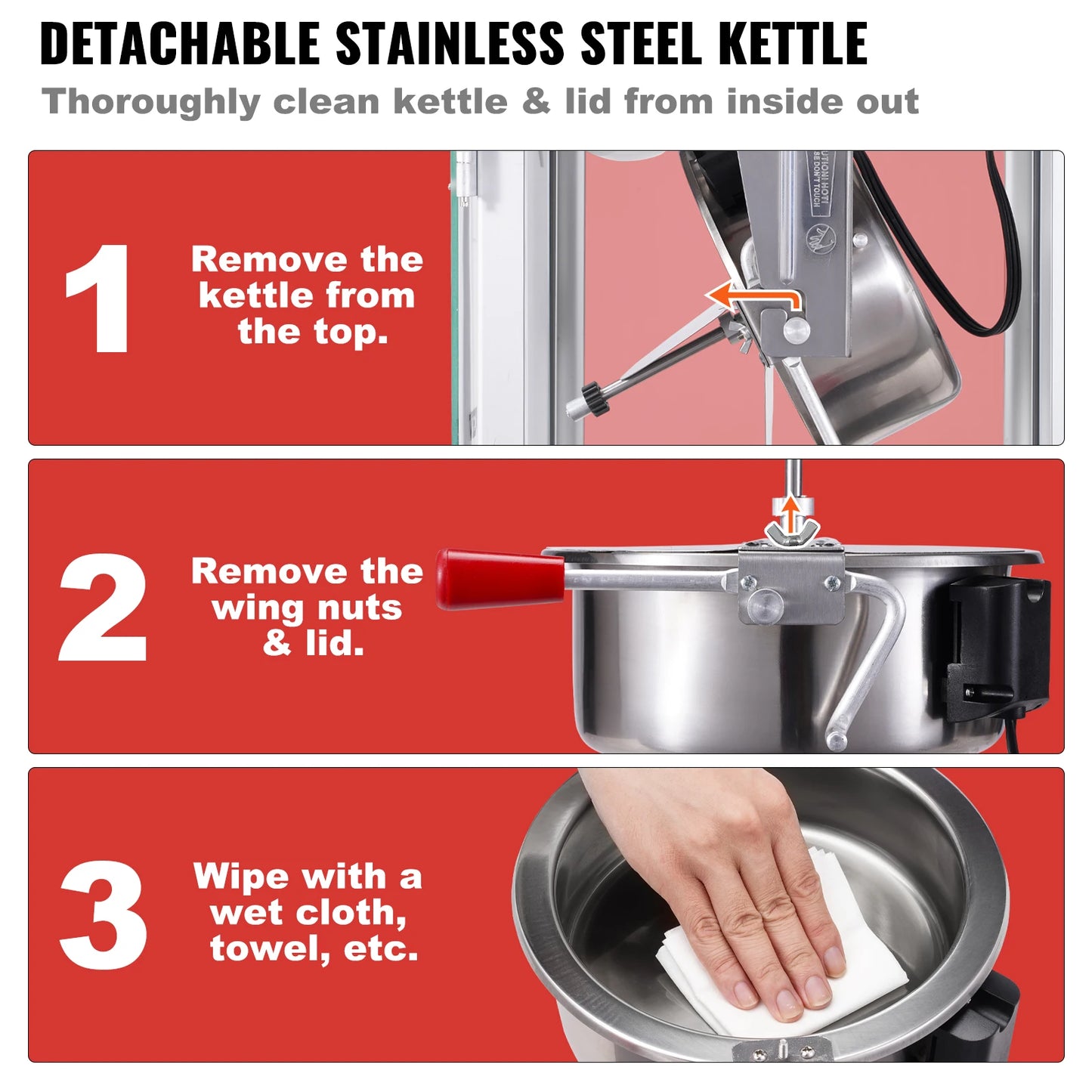 Succebuy Popcorn Popper Maker Machine Countertop Kettle Includes Scoops