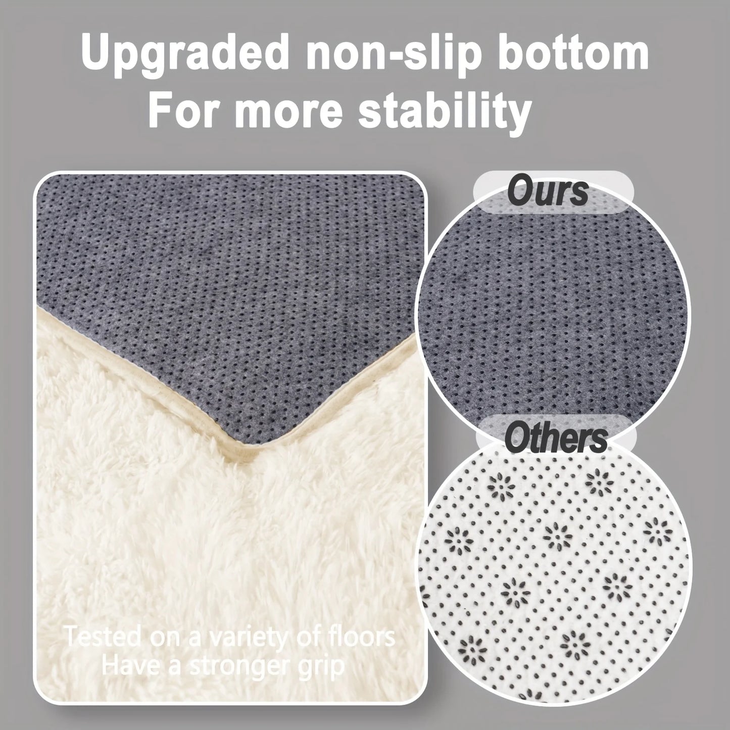 Aubusson Style Soft Shag Rug Non Slip for Home Living