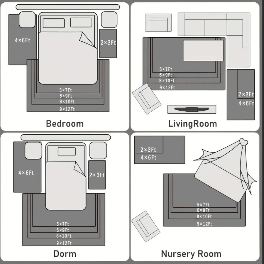 Ultra Soft Plush Area Rug For Living Room And Bedroom