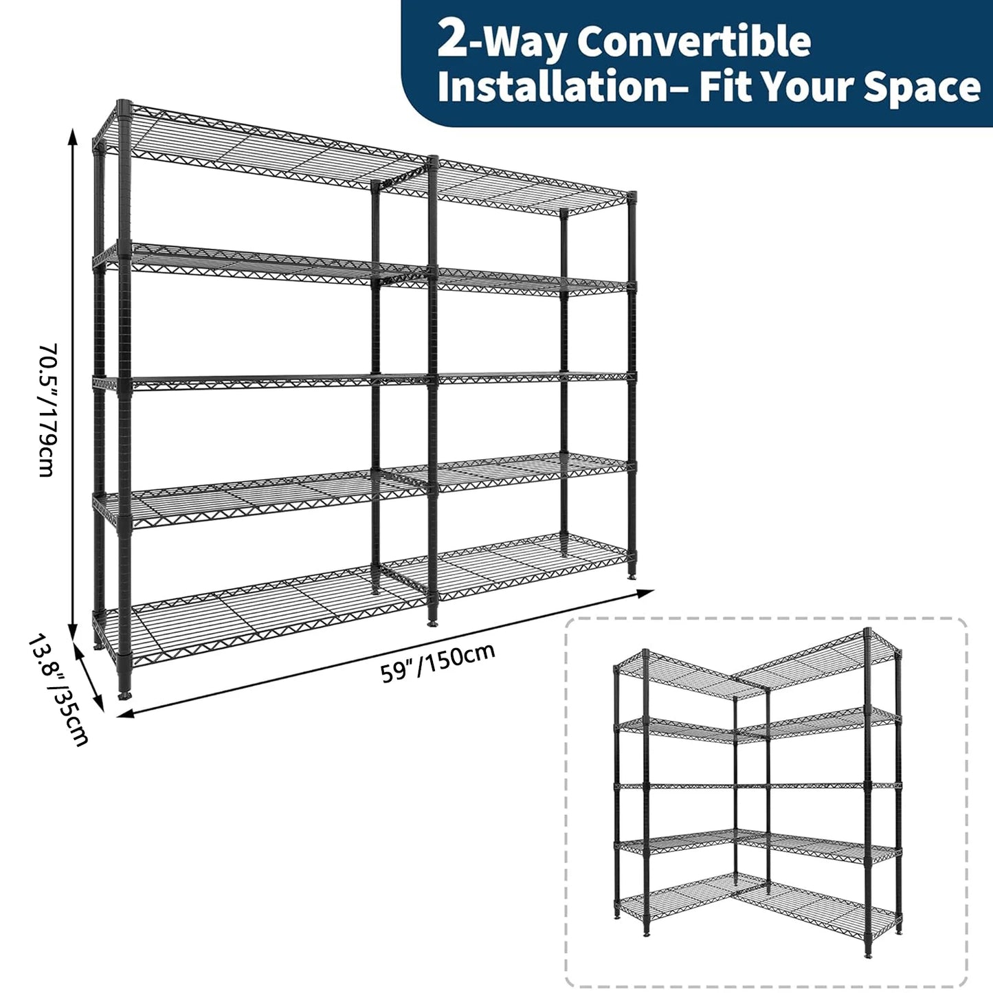TWISTER.CK Heavy Duty Storage Shelves 5-Tier Metal Unit
