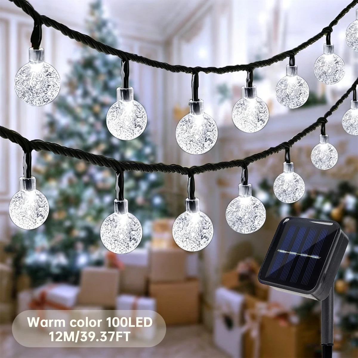 Bubble Ball Solar String Lights 100 LEDs Eight Modes