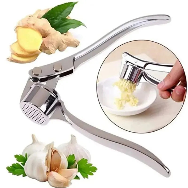 Multifunctional Garlic Press Pull Type Anti-Skid Thickened Handle Manual Chopper Crusher Zinc Alloy Stainless Steel Kitchen Clip