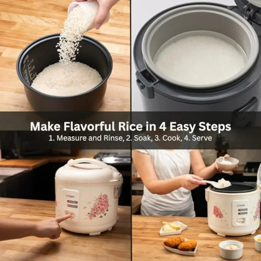 Nonstick Rice Cooker With Keep Warm Function And Retractable Cord