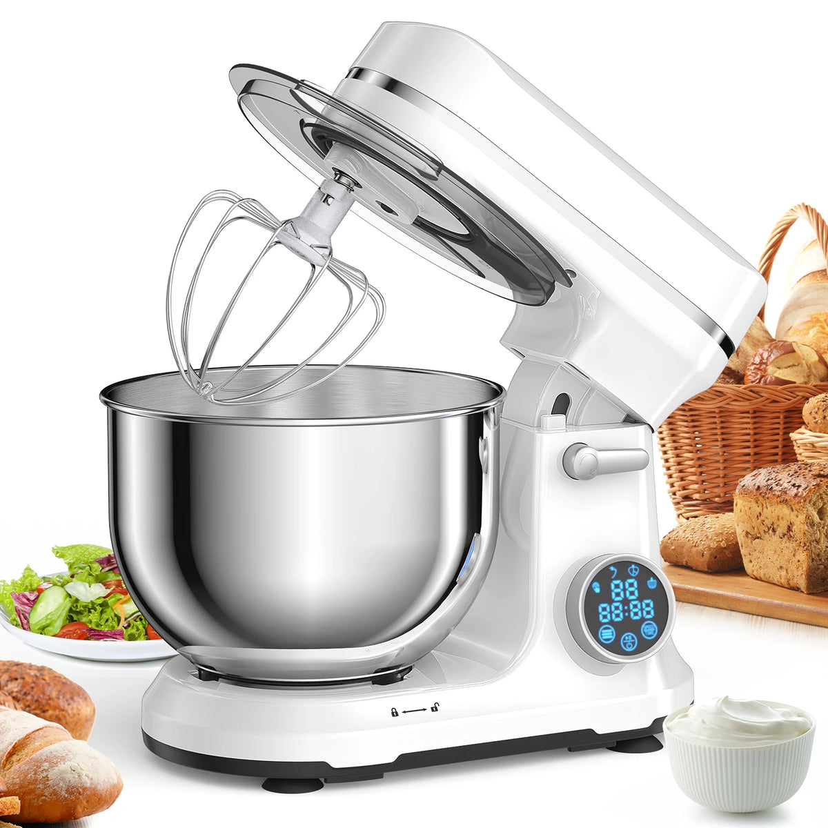 Biolomix 1200W 11 Speed Kitchen Stand Mixer With Digital Display