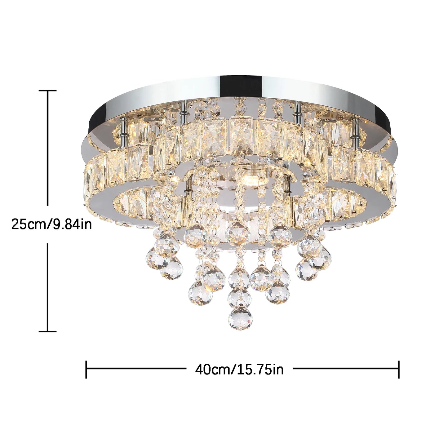 VETRULUS Crystal Chandelier Luxury Pendant Ceiling Lamp For Living Rooms