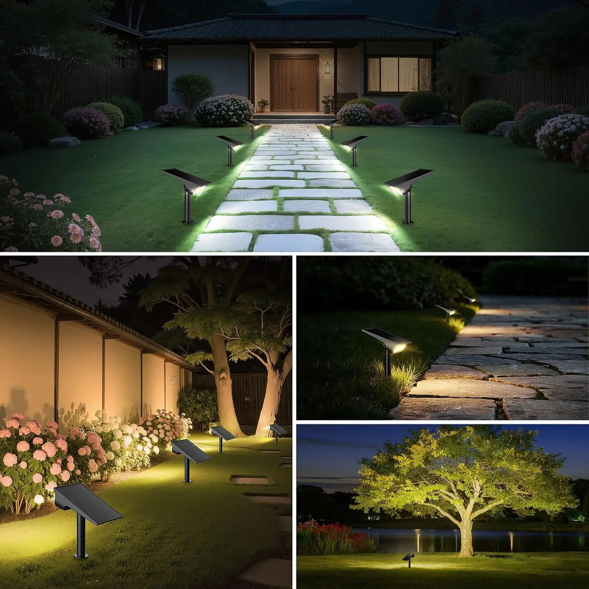 Intelamp Solar Spotlights Outdoor Garden Landscape Pathway Lighting