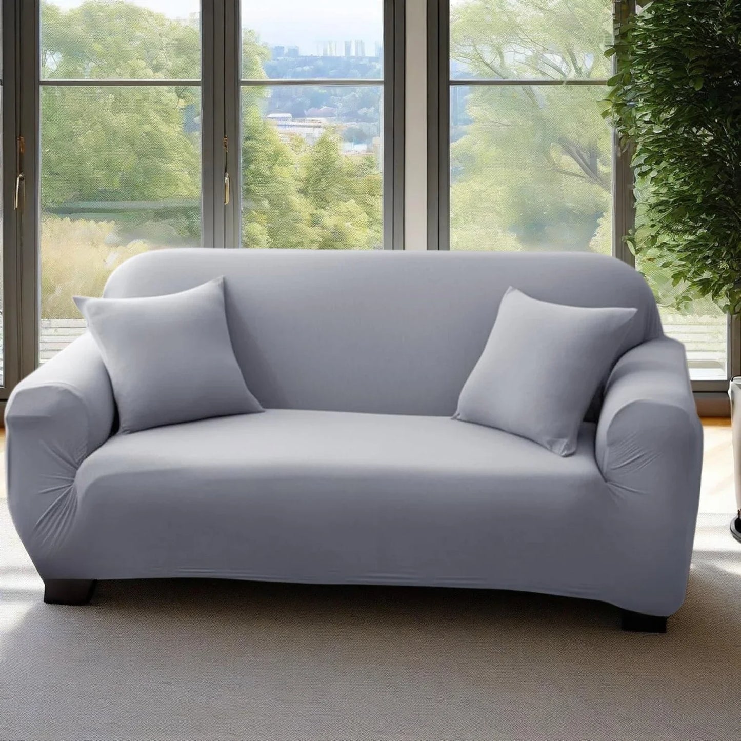 Soil Color Sofa Cover 1 2 3 4 Seater Slip Cover Sofa Couch Stretch Elastic Fabric Chair Loveseat Universal Furniture Protector