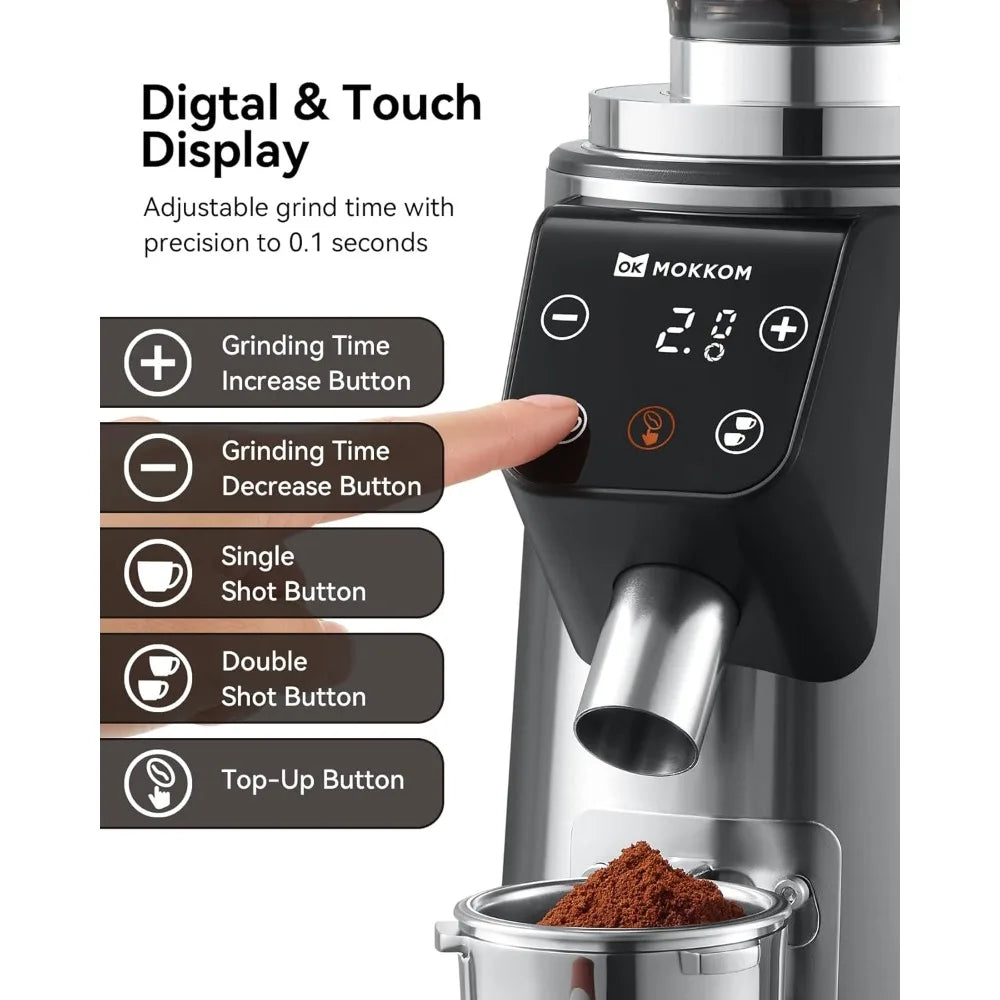 Professional Flat Burr Coffee Grinder With 100 Grind Settings