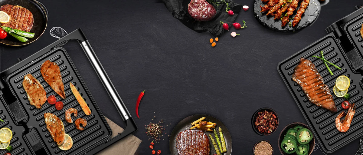 Ostba Panini Grill Press With Reversible Nonstick Plates