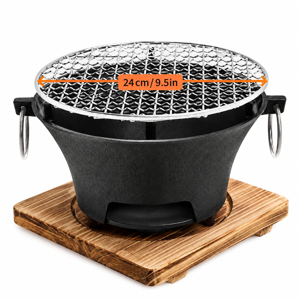 KL1 Portable Cast Iron Charcoal Grill For Outdoor Cooking