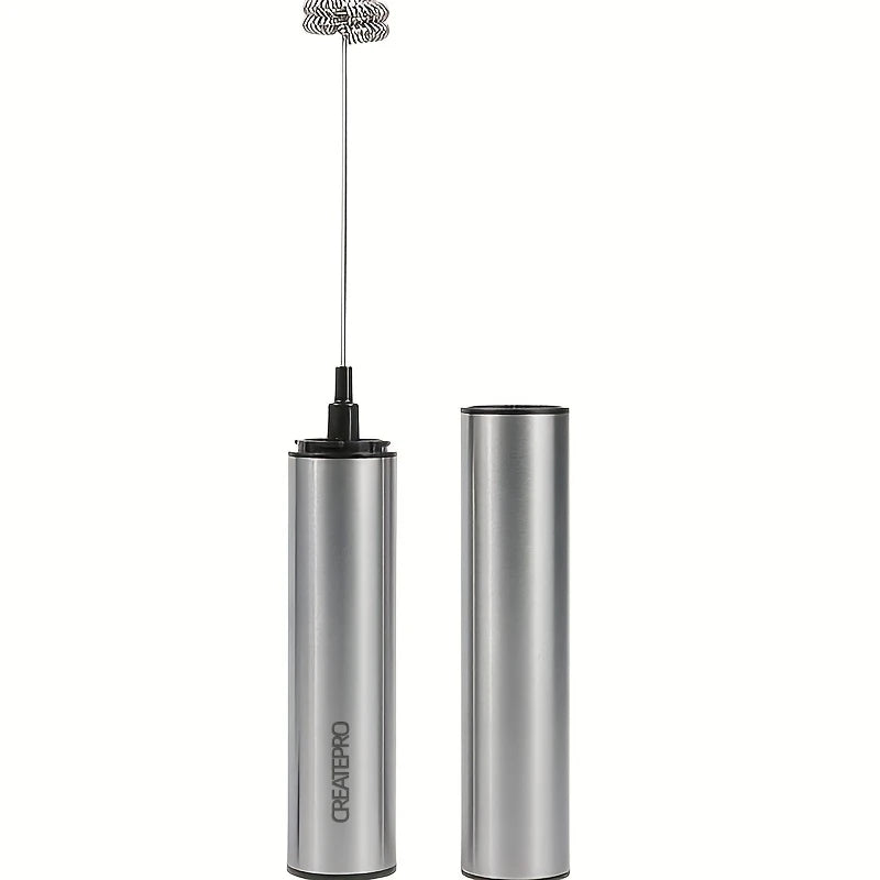 Rechargeable Stainless Steel Milk Frother With Two Speed Settings