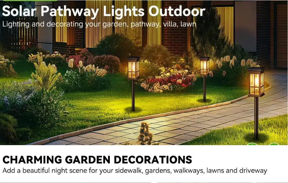 Solar Pathway Lights Waterproof Outdoor Garden Landscape Lighting