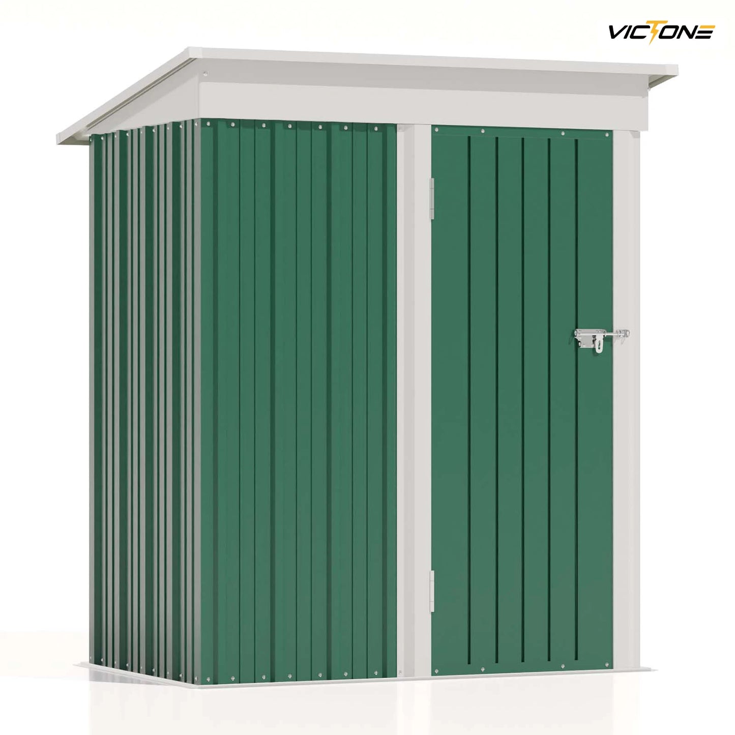 Victone Metal Storage Shed With Sloped Roof And Lockable Door