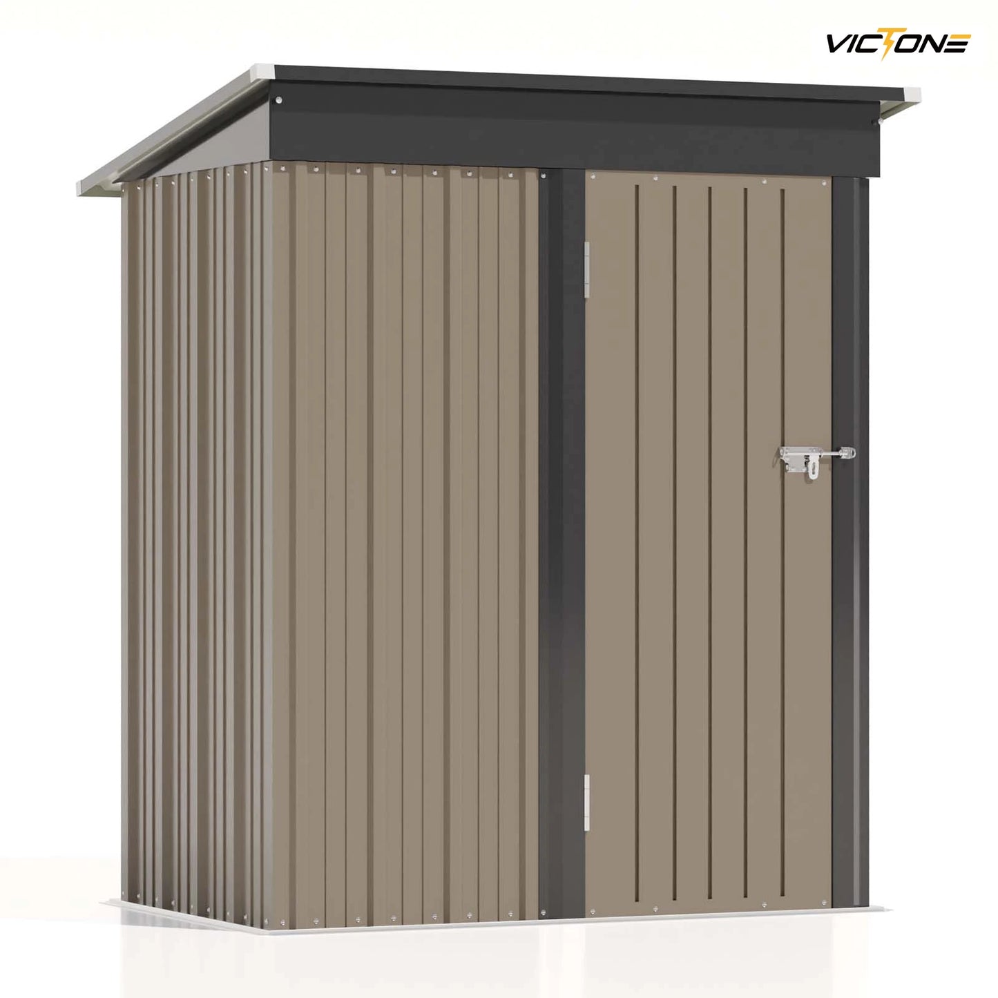 Victone Metal Storage Shed With Sloped Roof And Lockable Door