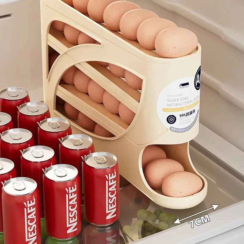 Sliding Egg Dispenser For Refrigerator Kitchen Storage Organizer