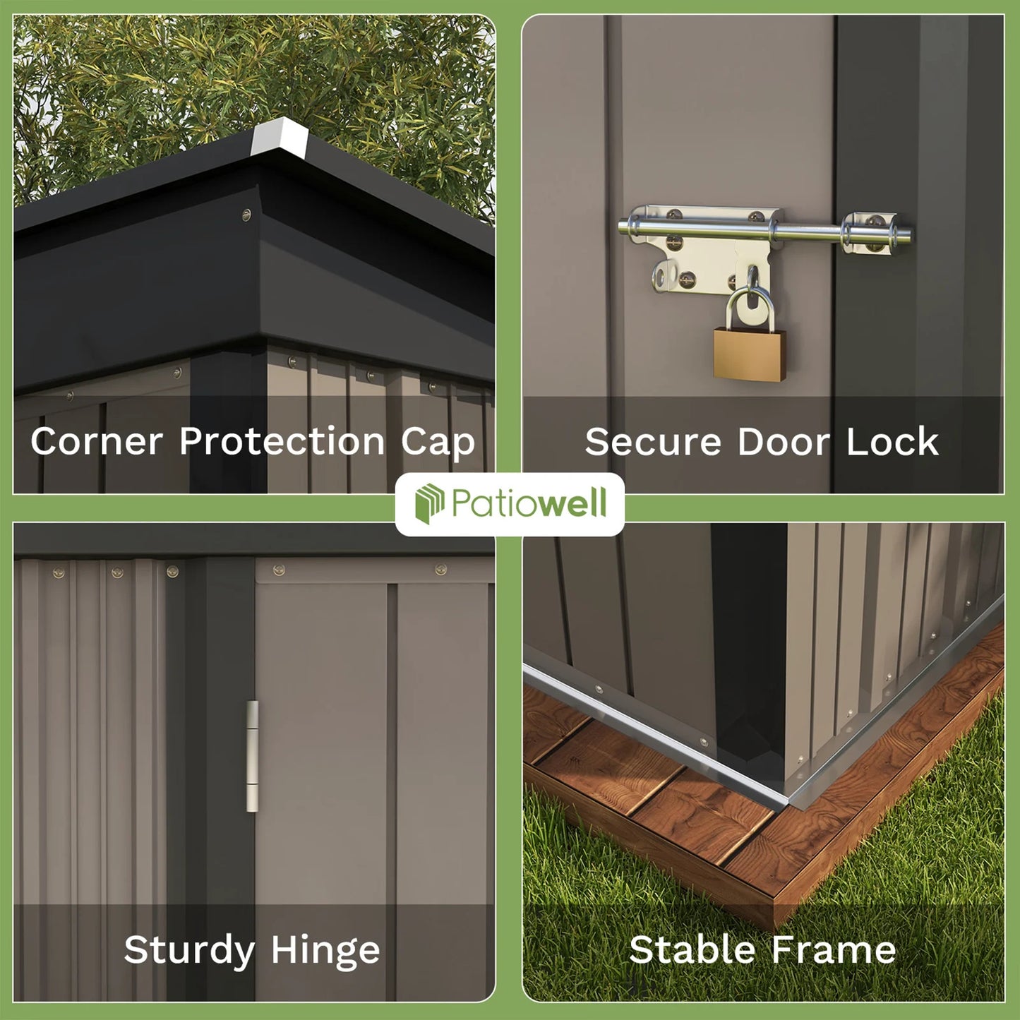 Victone Metal Storage Shed With Sloped Roof And Lockable Door