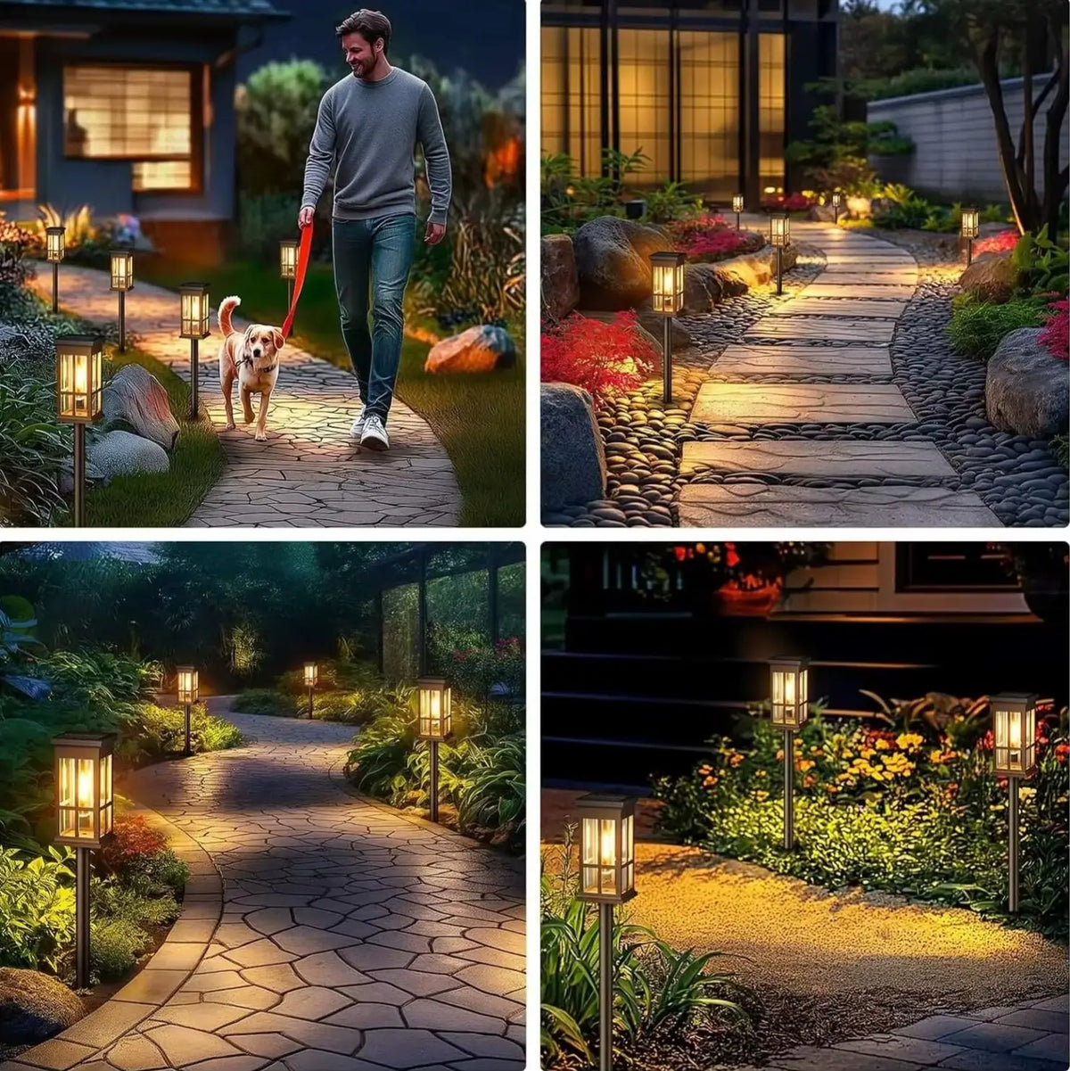 Solar Pathway Lights Waterproof Outdoor Garden Landscape Lighting