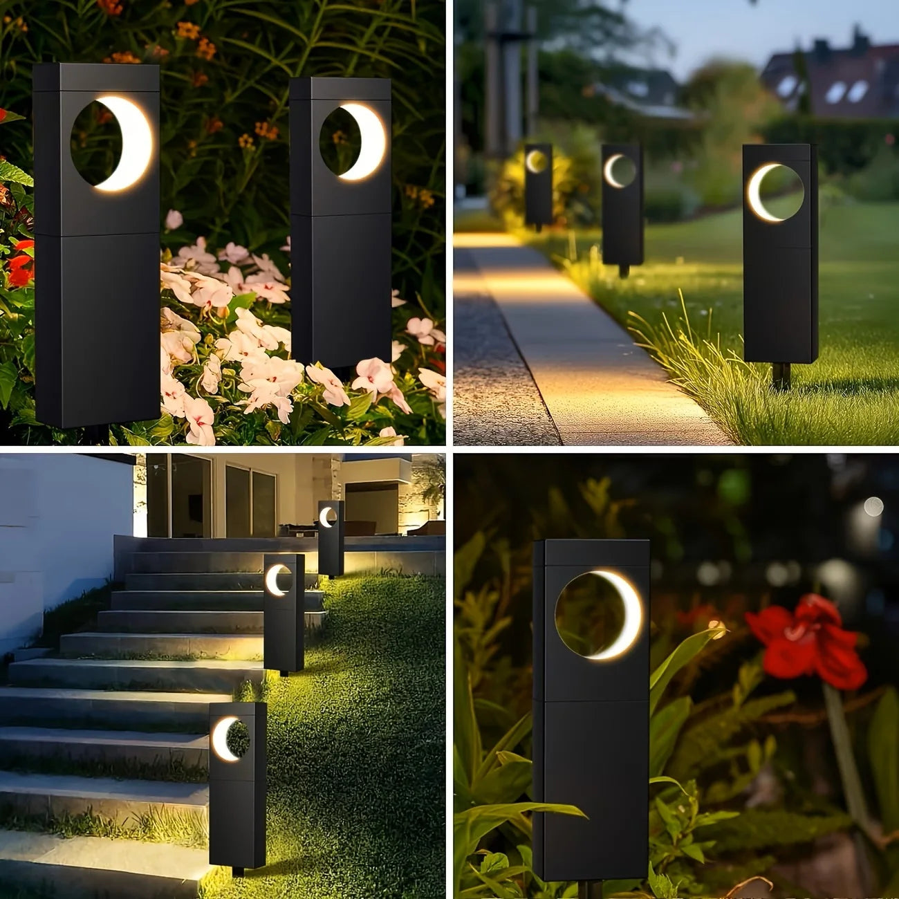 Solar Pathway Lights Outdoor Waterproof Moonlight Garden Lighting Auto On Off