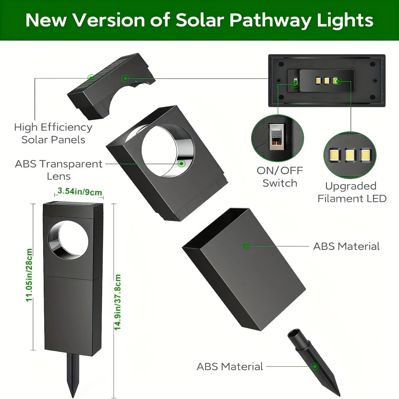 Solar Pathway Lights Outdoor Waterproof Moonlight Garden Lighting Auto On Off