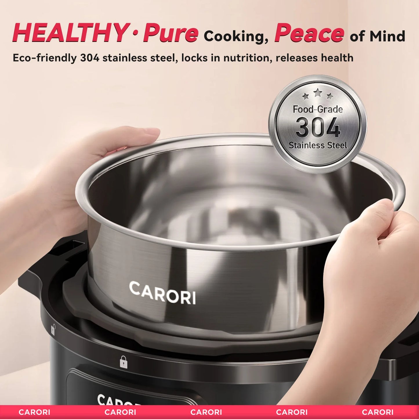 Carori 1200W 12-In-1 Electric Pressure Cooker Stainless Steel