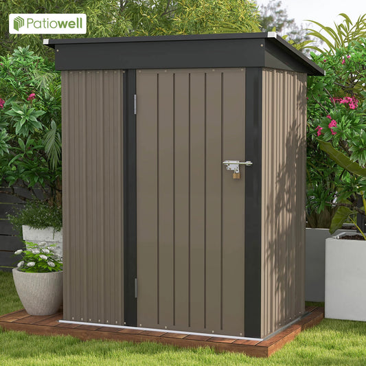 Victone Metal Storage Shed With Sloped Roof And Lockable Door