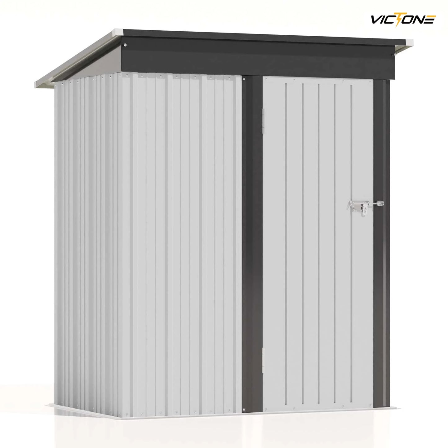 Victone Metal Storage Shed With Sloped Roof And Lockable Door