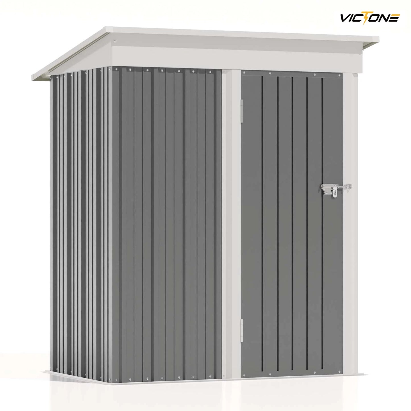 Victone Metal Storage Shed With Sloped Roof And Lockable Door