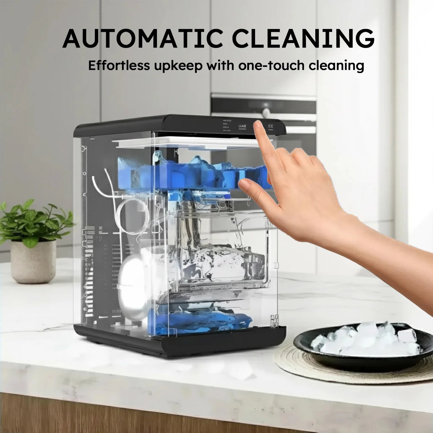 ShicuO Nugget Ice Maker Countertop 44 Pounds Per Day Self Cleaning