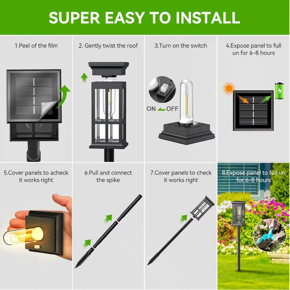 Solar Pathway Lights Waterproof Outdoor Garden Landscape Lighting