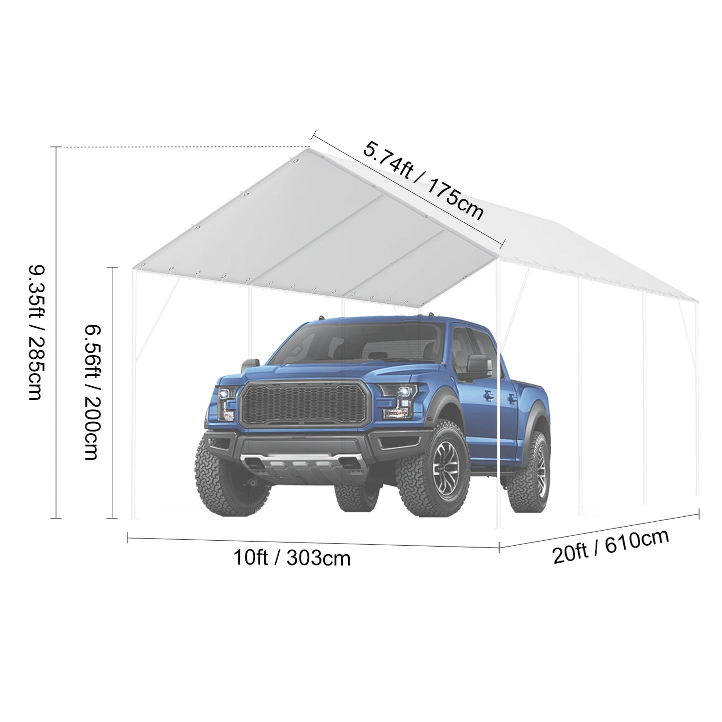 Carport Replacement Canopy Cover Garage Shelter Heavy Duty Waterproof UV