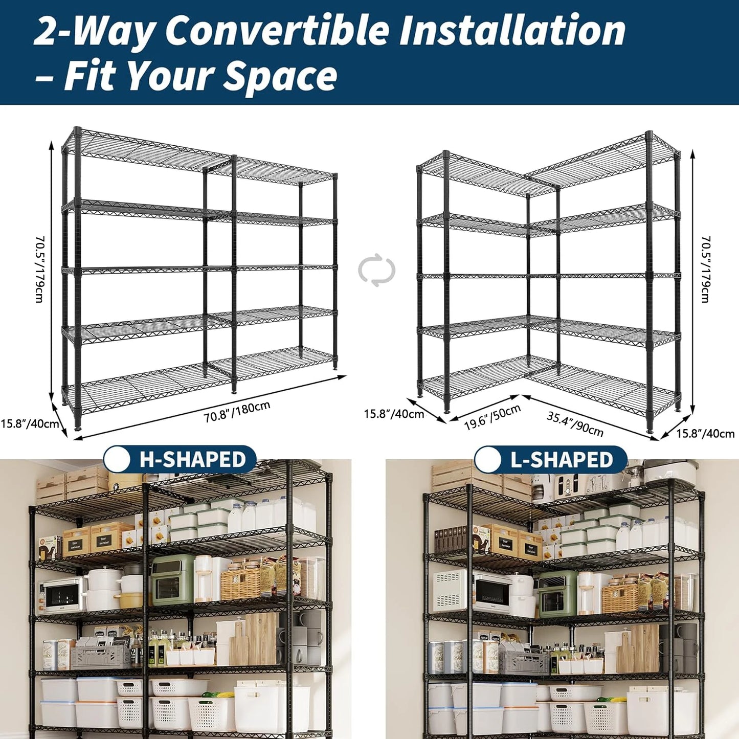TWISTER.CK Heavy Duty Storage Shelves 5-Tier Metal Unit