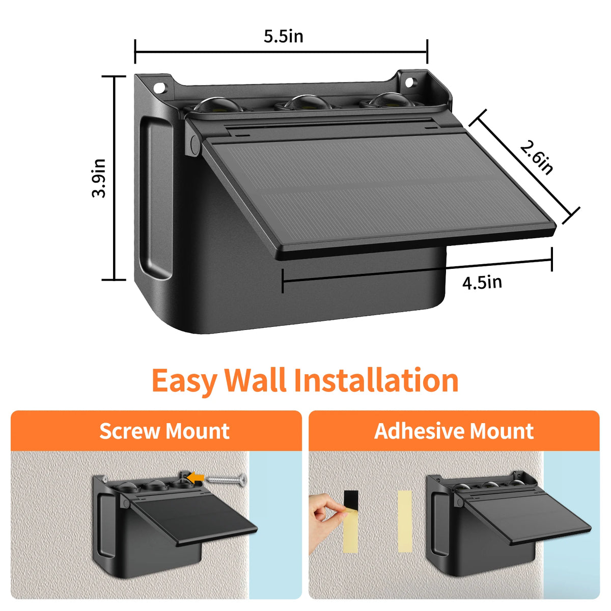 Intelamp Solar Wall Lights With Remote Control Waterproof Outdoor LED