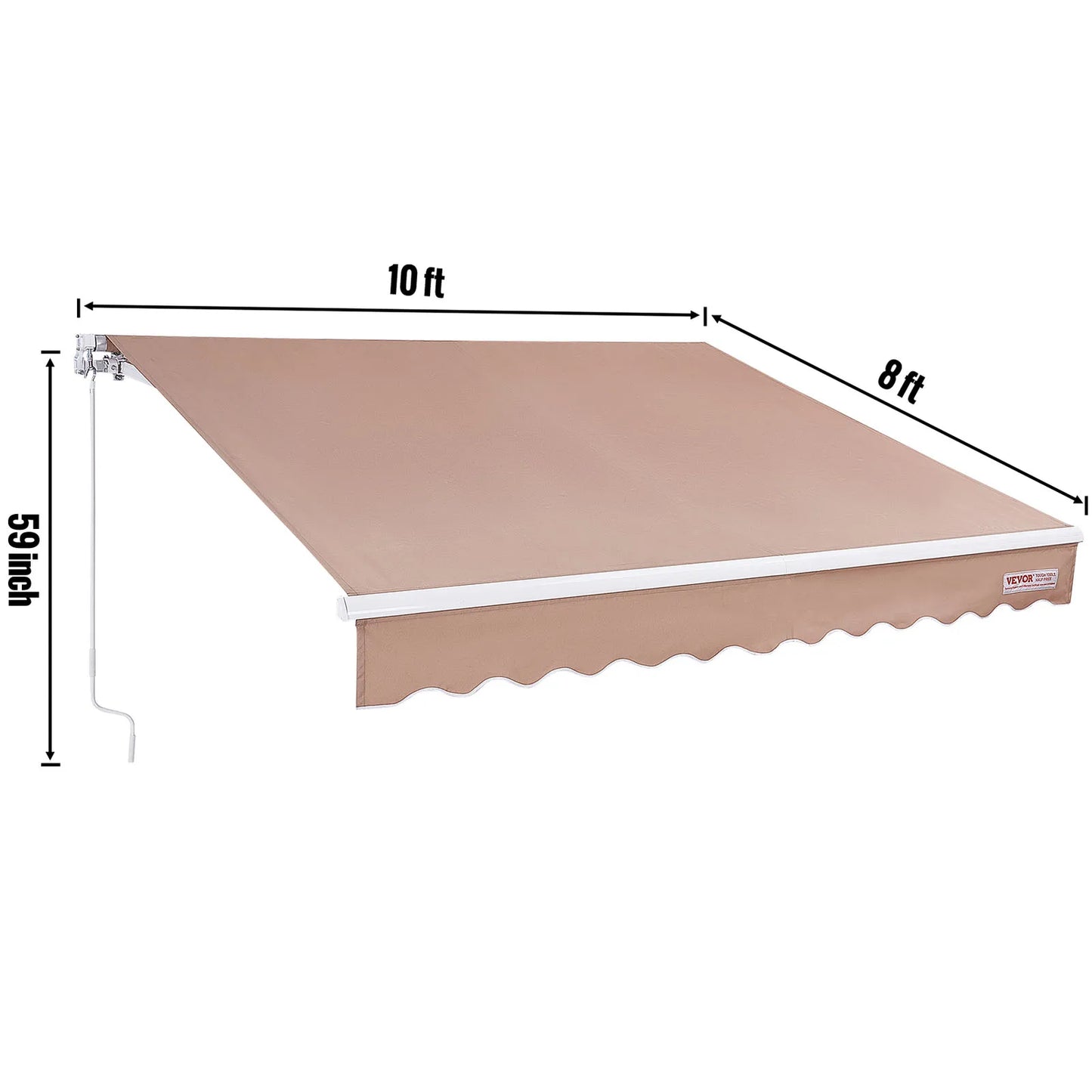 SucceBuy Manual Retractable Outdoor Awning Sun Shade for Patio