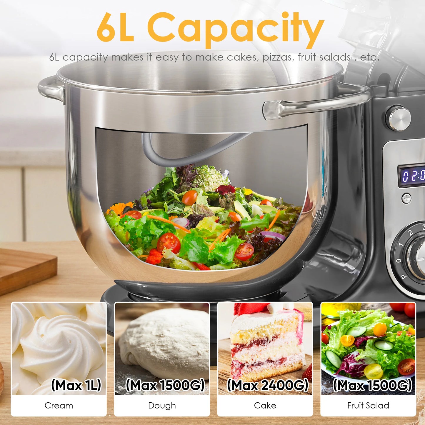Biolomix Kitchen Stand Mixer And Blender Quiet 1200W 6 Speed