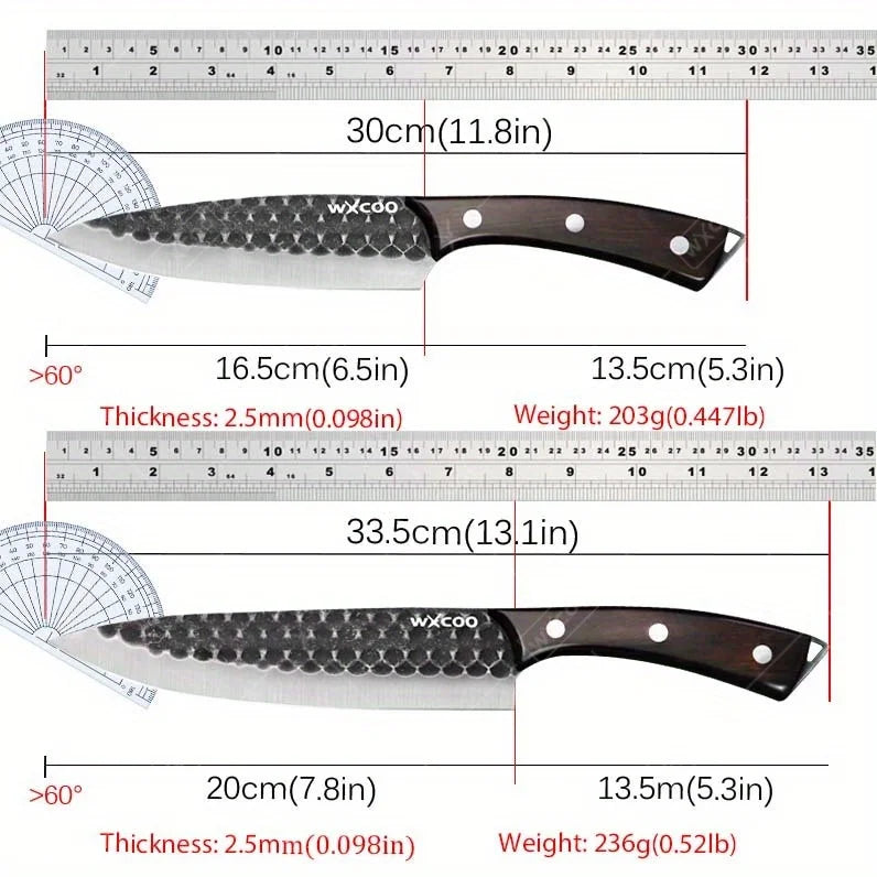 WXCOO Professional Kitchen Chef Knife Set Stainless Steel Cooking