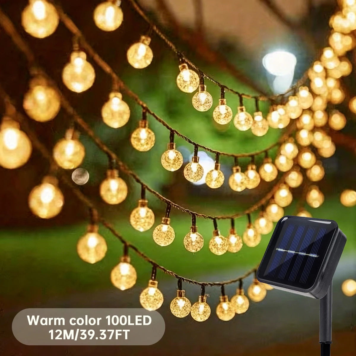 Bubble Ball Solar String Lights 100 LEDs Eight Modes