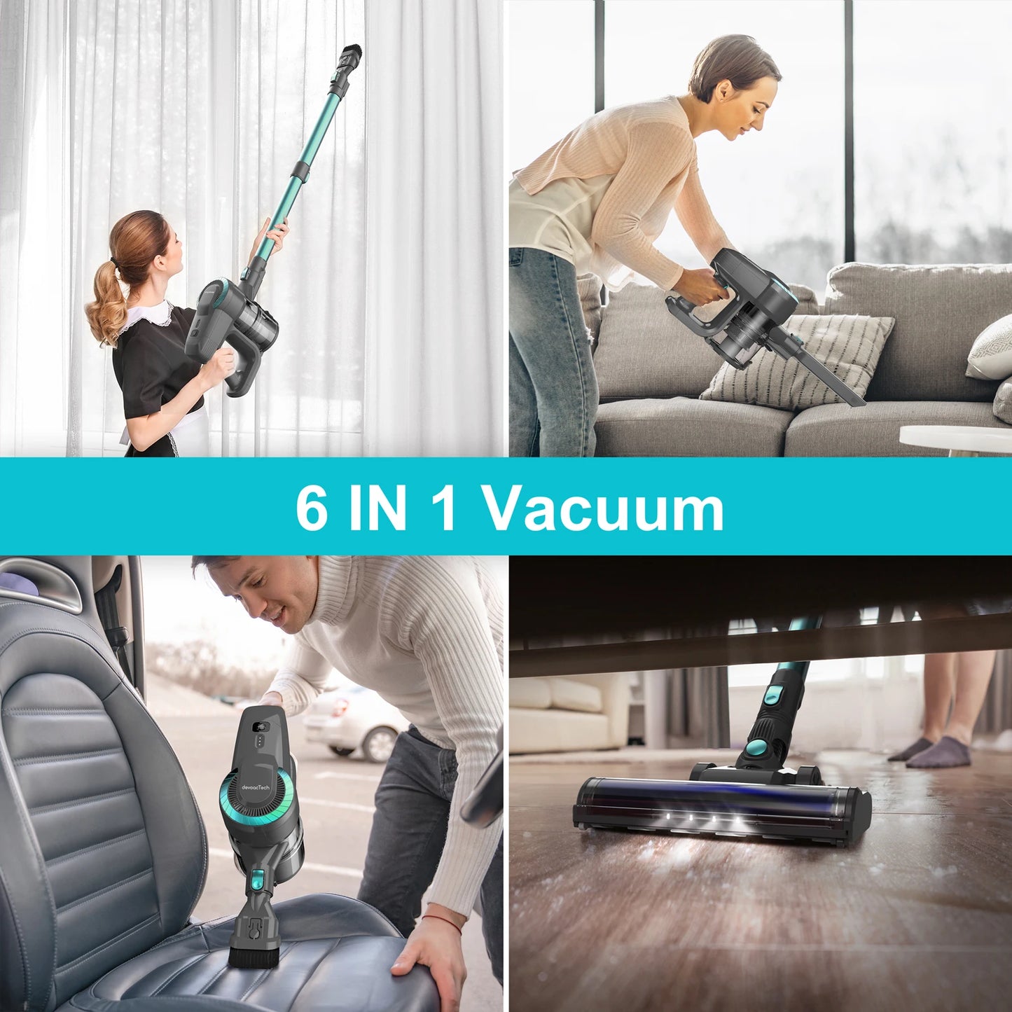 YISORA N300 Cordless Upright Vacuum Cleaner For Carpets And Floors