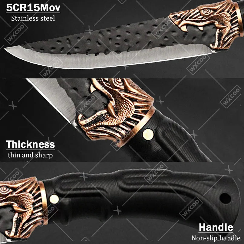 WXCOO Professional Kitchen Chef Knife Set Stainless Steel Cooking