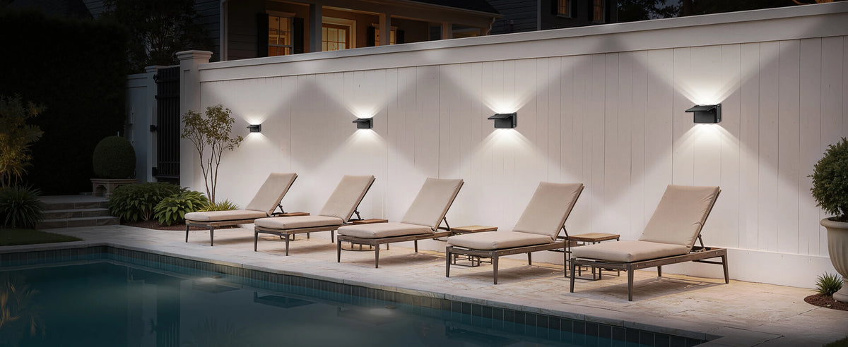 Intelamp Solar Wall Lights With Remote Control Waterproof Outdoor LED