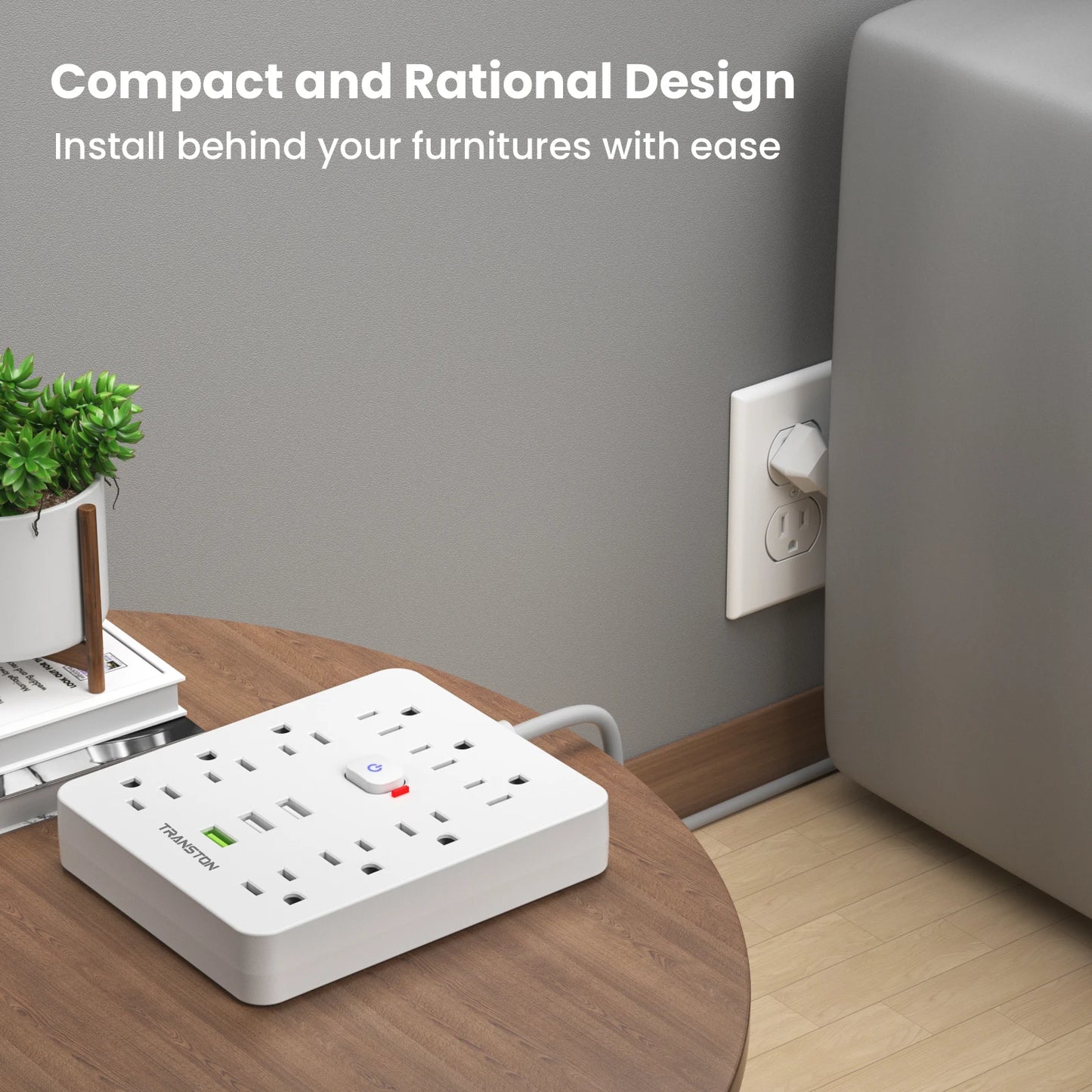 Power Strip With Surge Protector, 9 Outlets, USB Ports