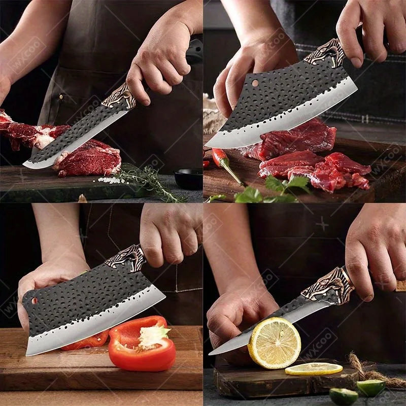 WXCOO Professional Kitchen Chef Knife Set Stainless Steel Cooking