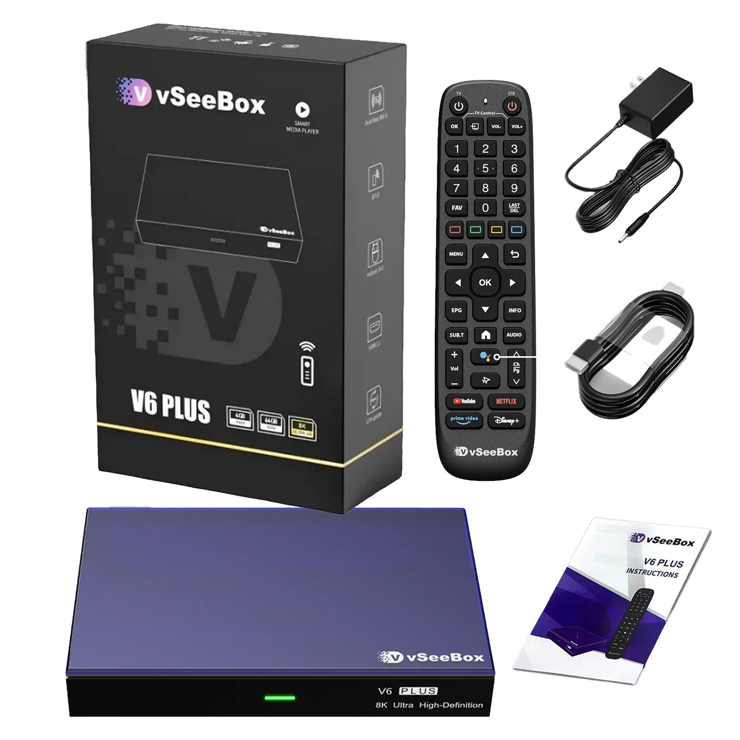 V6 Plus Android TV Box With Voice Control And Streaming