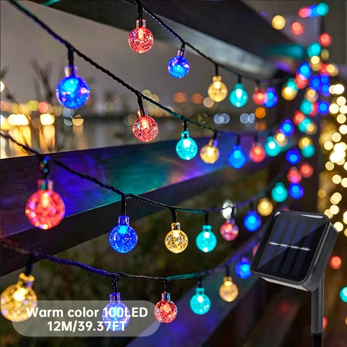 Bubble Ball Solar String Lights 100 LEDs Eight Modes