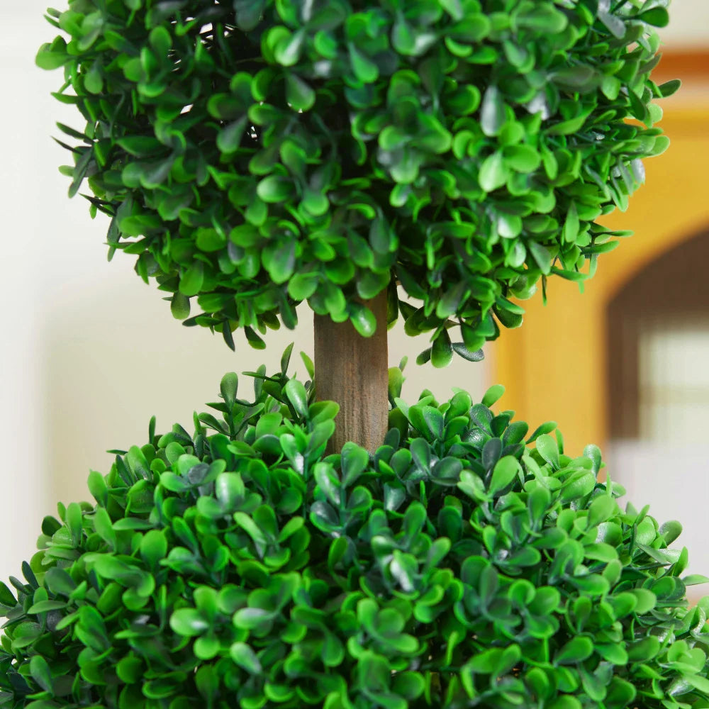 HOMCOM Artificial Boxwood Topiary Tree For Indoor Outdoor Decor