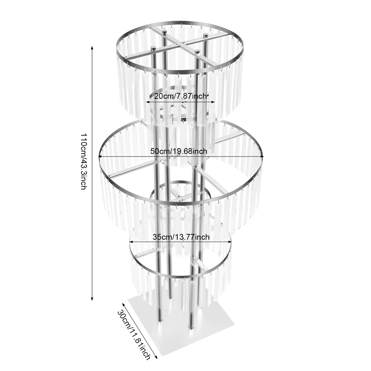 5 Tier Wedding Centerpiece Flower Stand For Acrylic Crystal Display