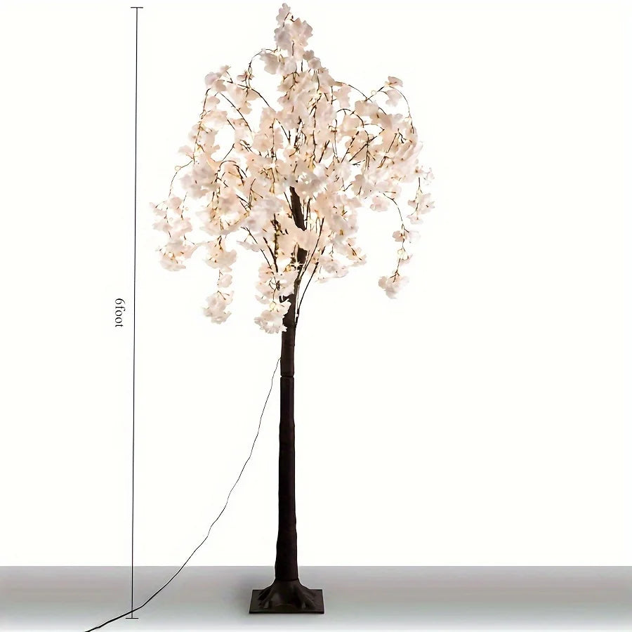 Cherry Blossom LED Tree Floor Lamp With Warm White Lights