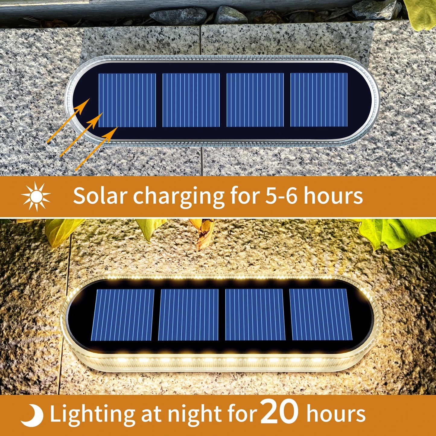 4 Pack Solar Deck Lights IP68 Waterproof Auto On Off LED Step Lights