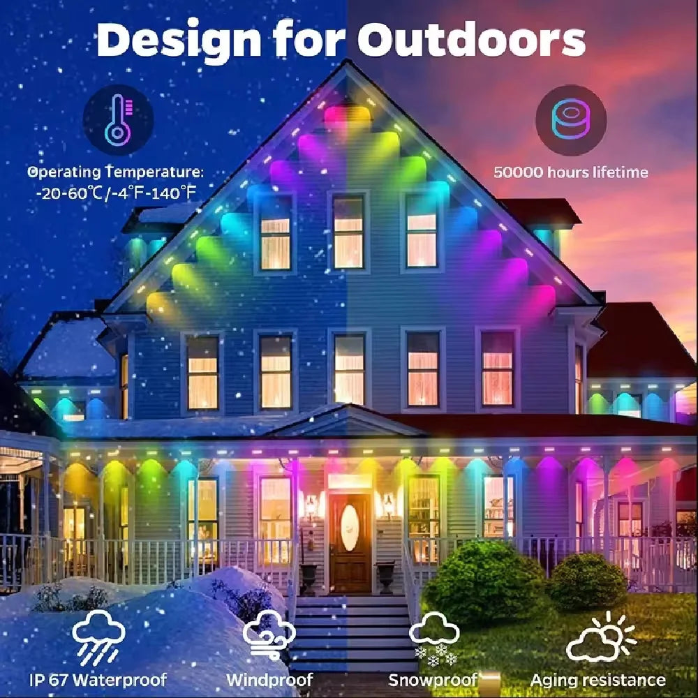 Smart Permanent Outdoor Waterproof Led Light String With App Control