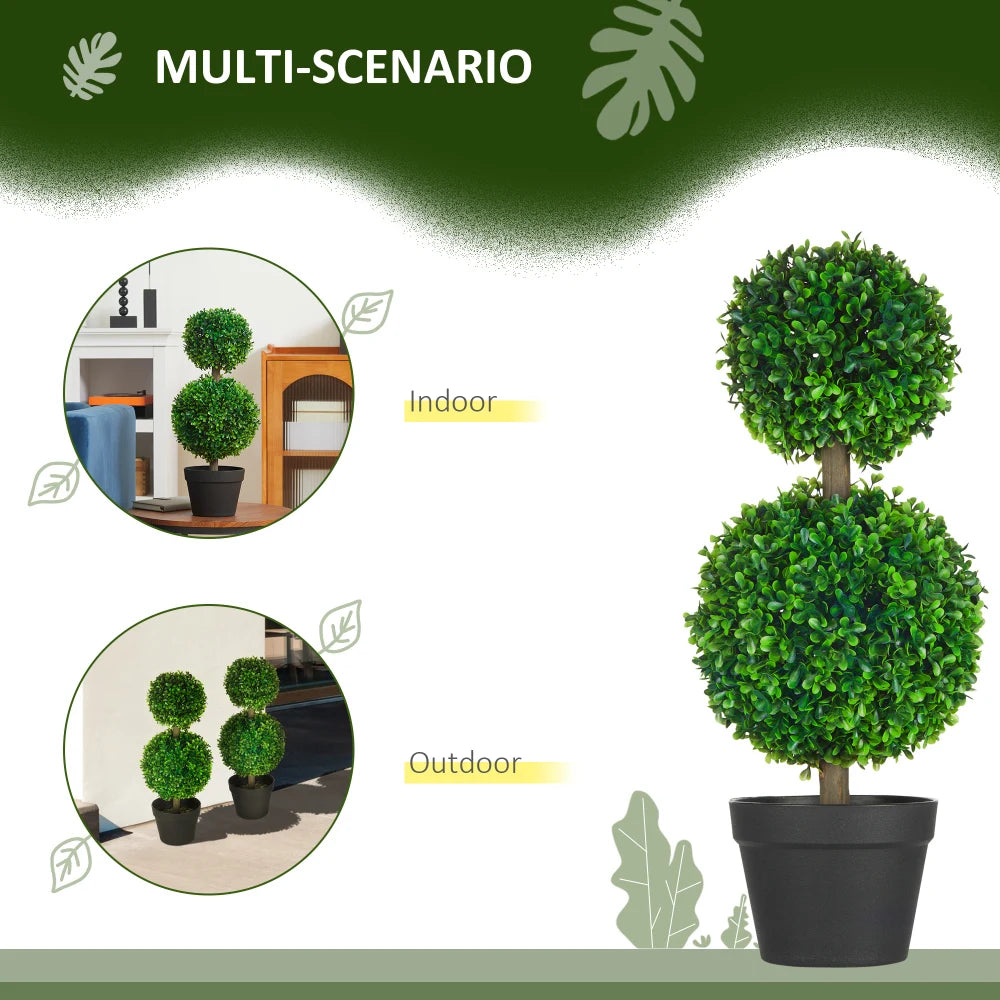 Artificial Boxwood Topiary Tree In Pot For Indoor Home Decor